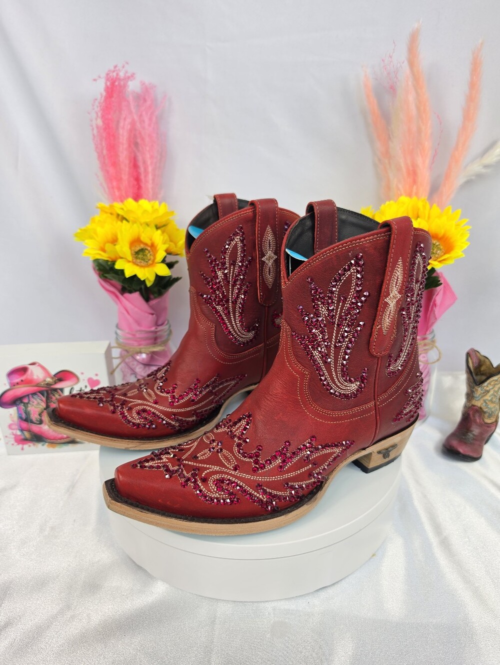 New LANE Lexington Cowgirl Boots W/ SWAROVSKI Crystals 8 - Picture 8 of 10